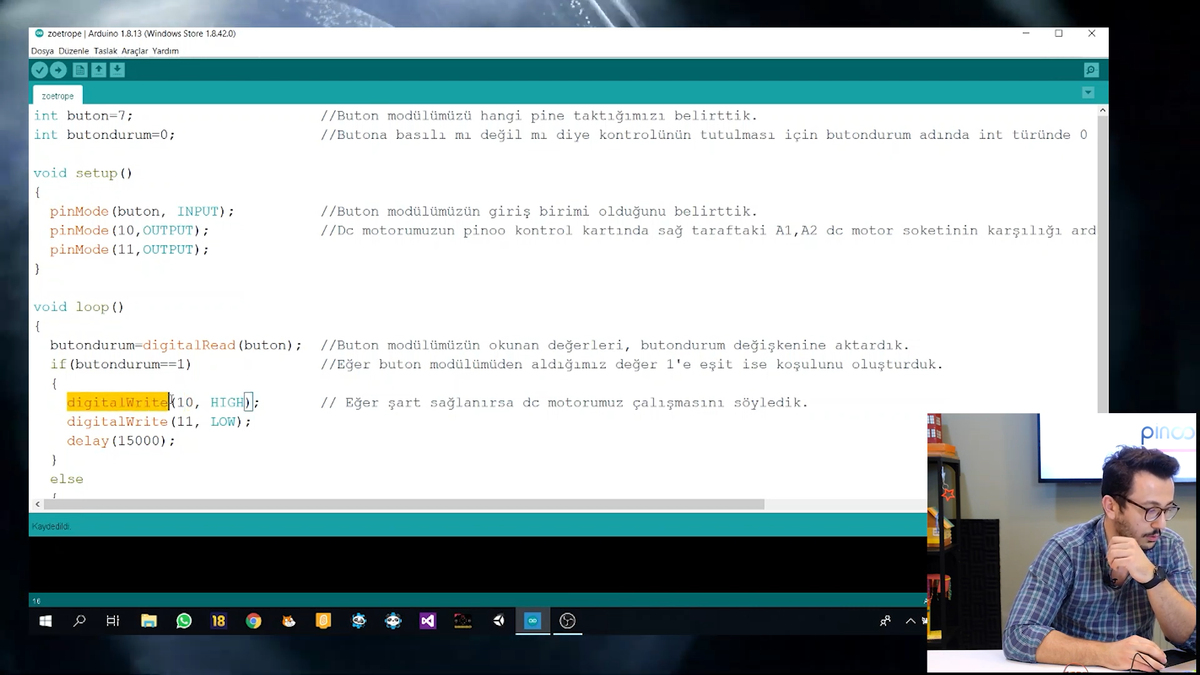 Arduino Ide'de Pinoo İle Zoetrope Pinoo Robotics